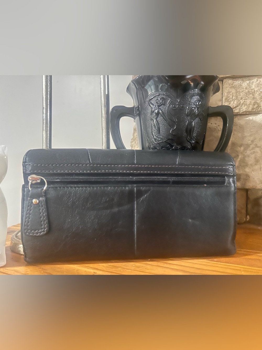 Coach Black SoHo Enamel Buckle Trifold Wallet - Picture 3 of 14